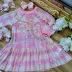 Vestido Infantil Duas Peças Petit Cherie Rosa Xadrez Estampa Ursinhas Strass