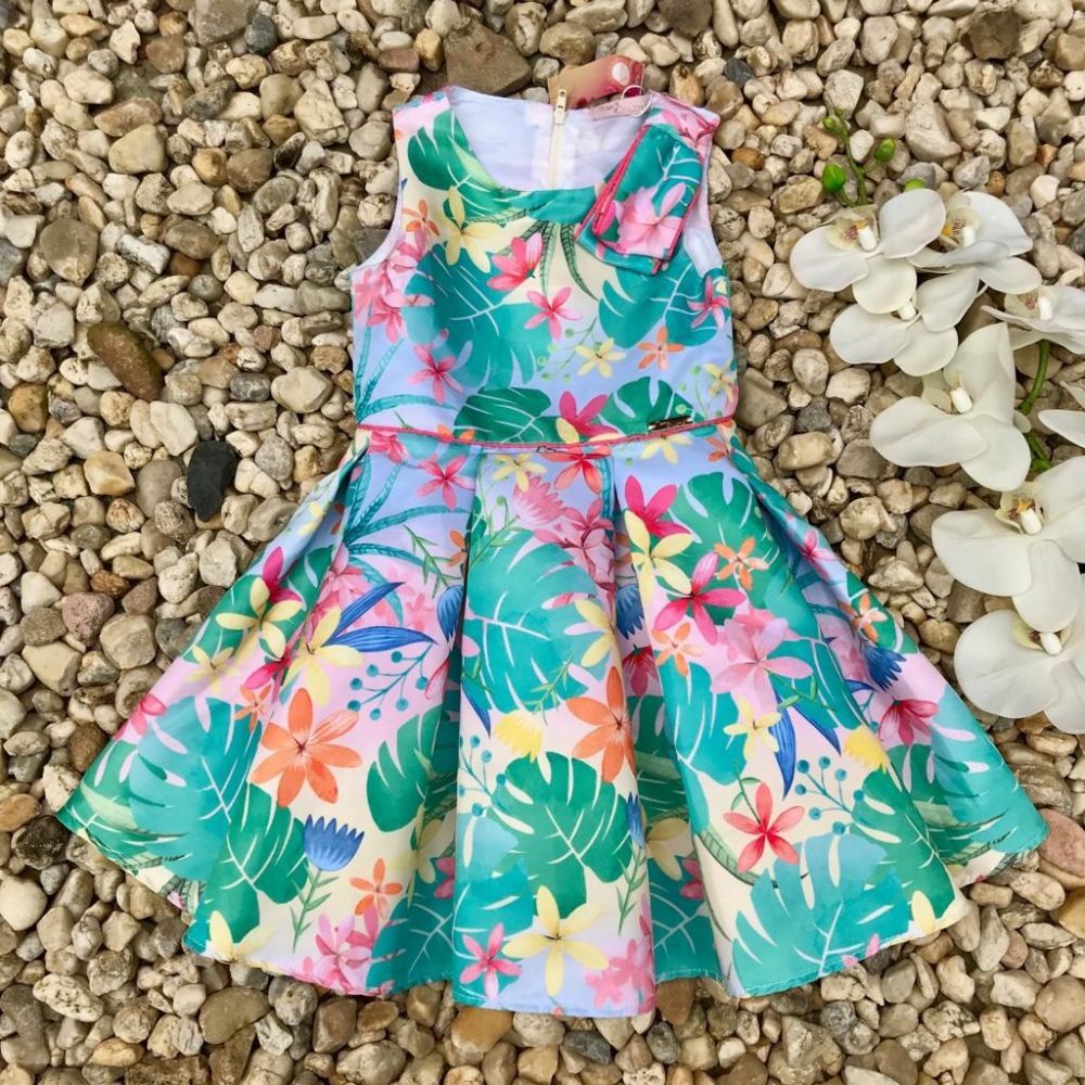 vestido infantil tropical