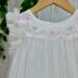 Vestido Infantil Festa Petit Cherie Off-White Manga Frufru Lantejoula Laço Tule Camadas Rosa Verde