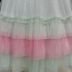 Vestido Infantil Festa Petit Cherie Off-White Manga Frufru Lantejoula Laço Tule Camadas Rosa Verde