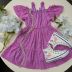 Vestido Infantil Kukiê Lavanda de Laise Aplique Borboletas