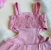 Vestido Infantil Luluzinha Rosa Claro de Linho com Renda Entremeios e Bordado Richelieu