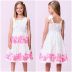 Vestido Infantil Momi Off-White Estampa Floral Manga Alcinha com Laço