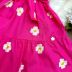 Vestido Infantil Momi Pink Bordado Flores