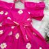 Vestido Infantil Momi Pink Bordado Flores