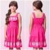 Vestido Infantil Momi Pink Morangos Alcinha e Babados