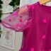 Vestido Infantil Momi Pink Tule Apliques de Coração em Paetês