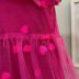 Vestido Infantil Momi Pink Tule Apliques de Coração em Paetês