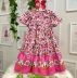 Vestido Infantil Momi Rosa Margaridas Manga Flutuante