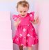 Vestido Infantil Momi Rosa Neon Bordado Flores