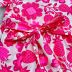 Vestido Infantil Momi Rosa Neon Floral Manga Flutuante Bordado