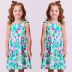 Vestido Infantil Momi Tons De Verde Rosa Claro Pink Floral Camuflado