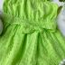 Vestido Infantil Momi Verde Neon Laise Alcinha e Faixa