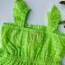 Vestido Infantil Momi Verde Neon Laise Alcinha e Faixa