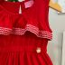 Vestido Infantil Momi Vermelho Bordado Maquinetado Babados