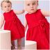 Vestido Infantil Momi Vermelho com Laço de Laise