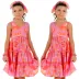 Vestido Infantil Mylu Rosa com Laranja e Flores