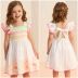 Vestido Infantil Petit Cherie Off White Manga Frufru Bordado Colorido Neon Ursinhos Amarração Costas