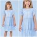 Vestido Infantil Petit Cherie Tons Azul Coração Sobrep. Tule Brilho Strass Babados