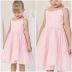 Vestido Infantil Petit Cherie Rosa Alça Flutuante SobreposiçãoTule  Strass