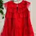 Vestido Infantil Petit Cherrie Vermelho Liso Em Tule Com Babados