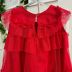 Vestido Infantil Petit Cherrie Vermelho Liso Em Tule Com Babados