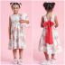 Vestido Infantil Pituchinhus Off-White Ursas Floresta Laço Costas e Strass