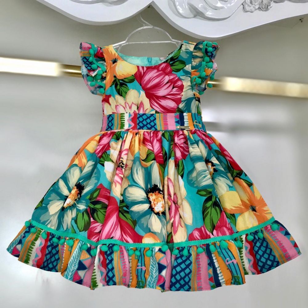 vestido infantil tropical