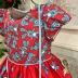 Vestido Infantil Rodado Vermelho Estampado Mônica e Sansão Happy Mon Sucré