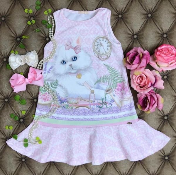 Vestido Infantil Princesa Barrado Moldura Floral Rosa Petit Cherie na  EuroBabyKids