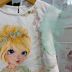 Vestido Infantil Yoyo Off White Manga Tule Verde Frufru Pérolas Strass Sininho Verde Strass 