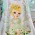 Vestido Infantil Yoyo Off White Manga Tule Verde Frufru Pérolas Strass Sininho Verde Strass 