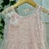 Vestido Infantil Yoyo 2 em 1 Rosa Holográfico Sobrep.Tule Floral Holográfico Borboletas Lantejoulas